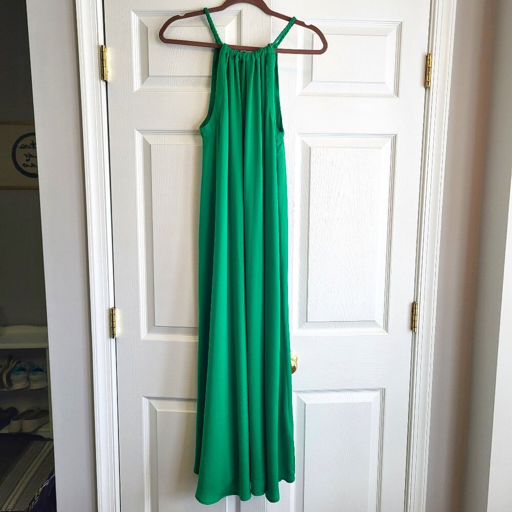 Cynthia Rowley Kelly Emerald Halter Maxi Dress, size M